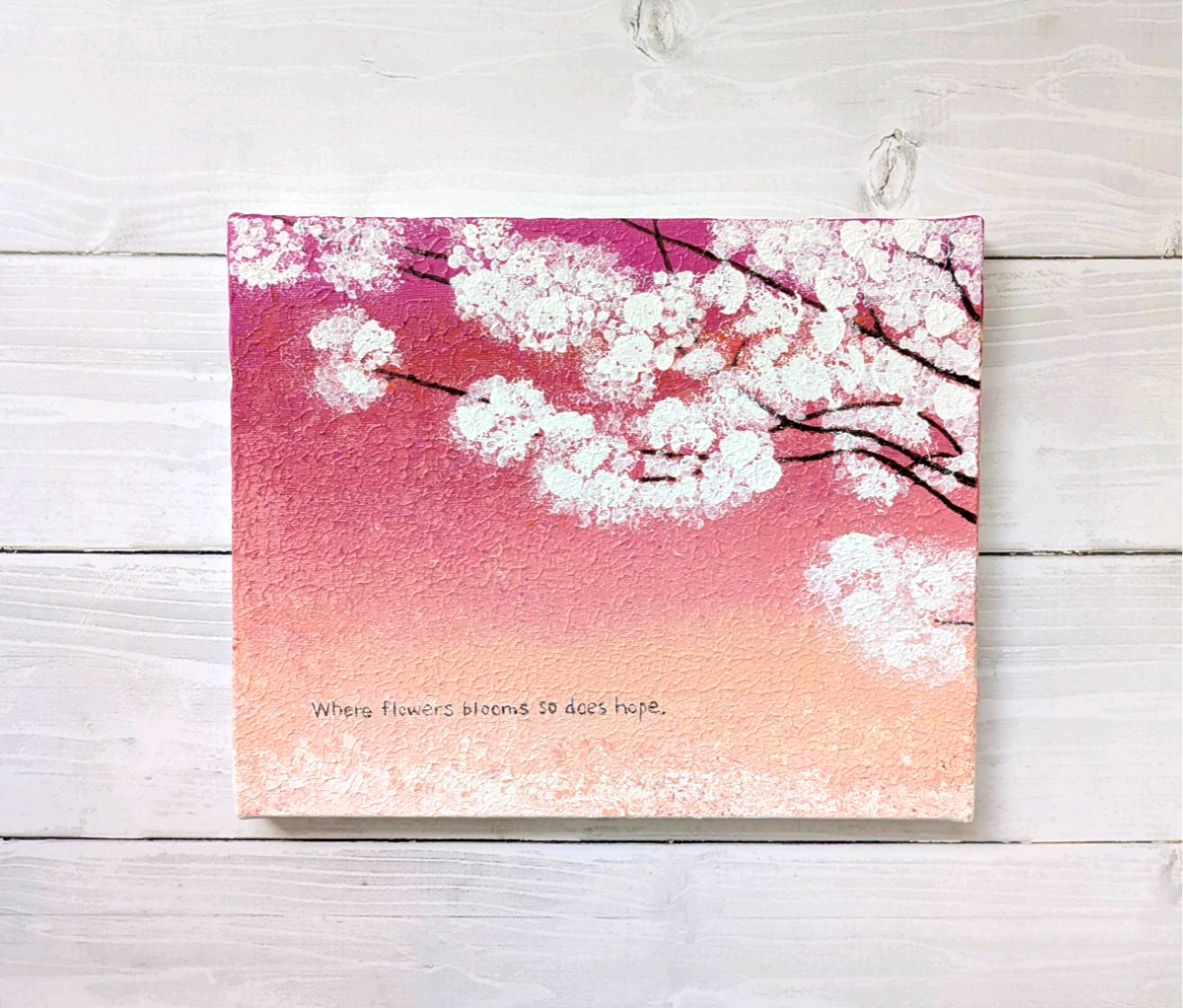 新作人気モデル 咲き誇る桜】アクリル画 絵画 数える 風景画 F3