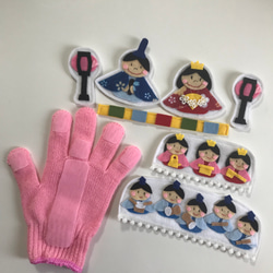 【受注販売】手袋シアター☆ひなまつり☆和柄バージョン 3枚目の画像