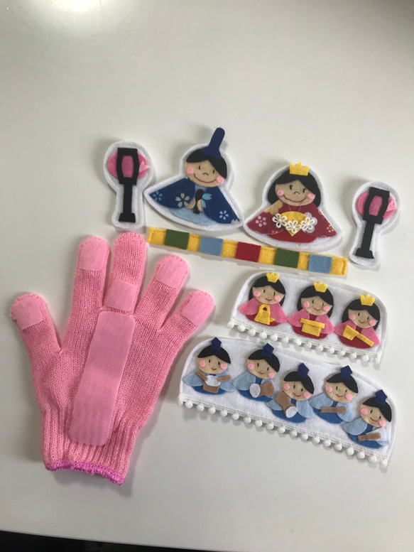 【受注販売】手袋シアター☆ひなまつり☆和柄バージョン 3枚目の画像