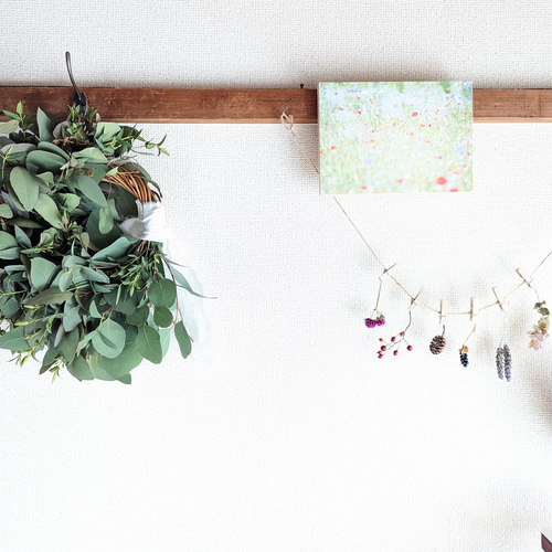 2種類のユーカリを使ったのシンプルでグリーンなドライフラワー