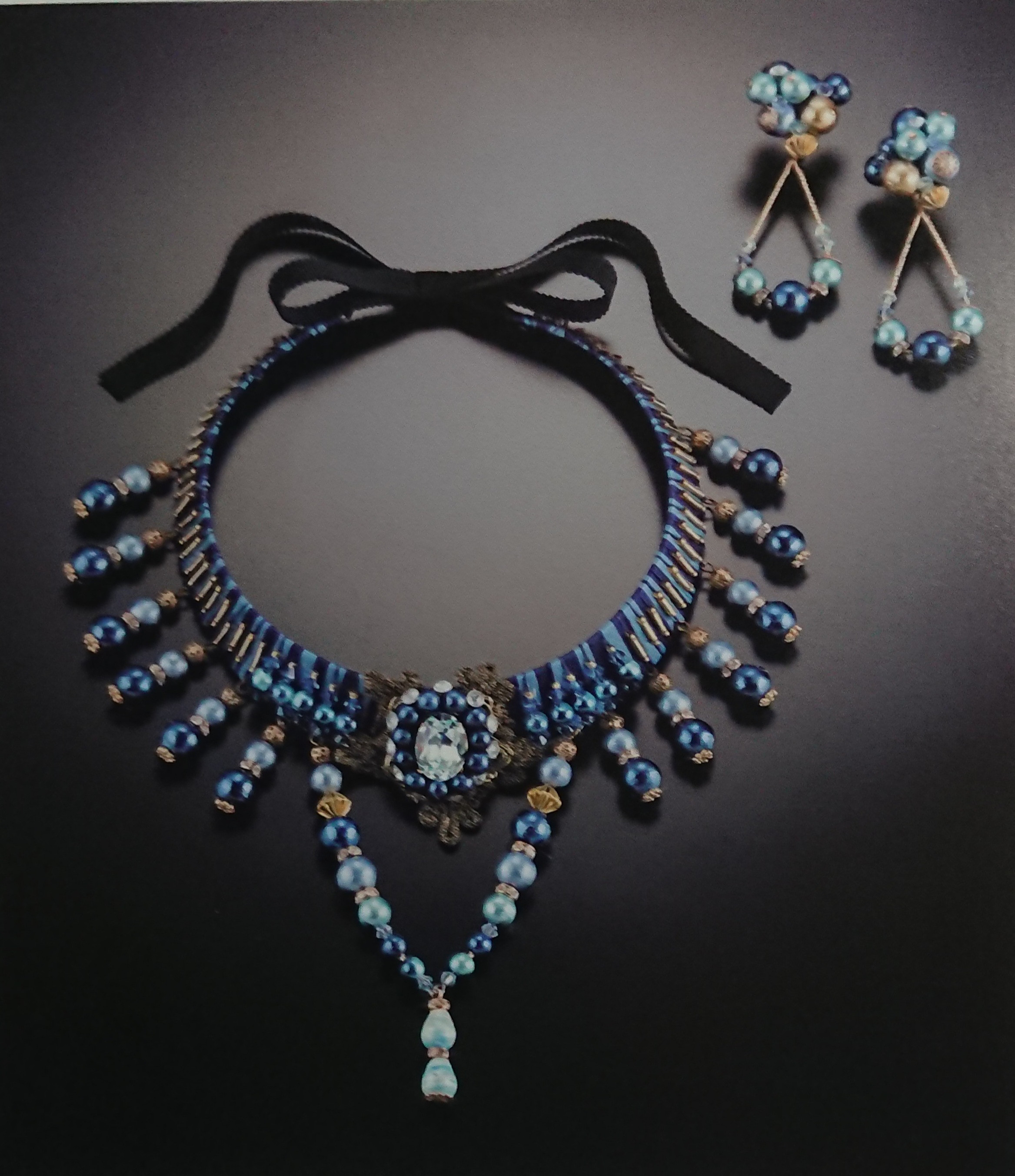 コットンパールチョーカー&イヤリング