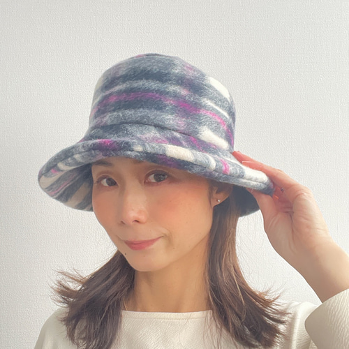 受注製作》ピンク系 4色チェック チェック柄 バケットハット バケハ