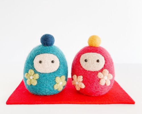 ころころおひなさま 羊毛フェルト woolwool 通販 15319219｜Creema