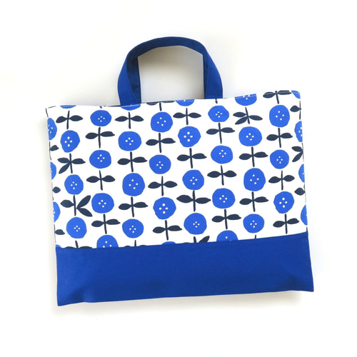 ファンシーフラワー（ブルー）入園入学 セット 入園入学準備バッグ3点