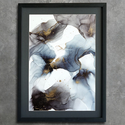 水彩アート「雨のパリ Ⅰ」1点物、手書き真筆。送料無料。 絵画