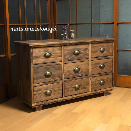 クーポン対象 9DRS vintage chest レトロ調♪ 箪笥 アンティーク