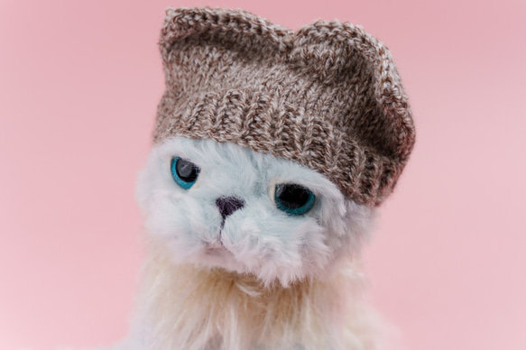 癒されネコのあみぐるみ・プックリひげ袋シリーズ・春の妖精猫ブルーベル・再販はありません。 5枚目の画像