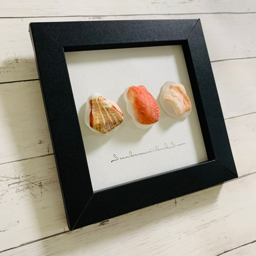 misa　春に包まれて　シーグラス／天然石／フレームアート／手描き misa 春に包まれて シーグラス／天然石／フレームアート／手描き misa