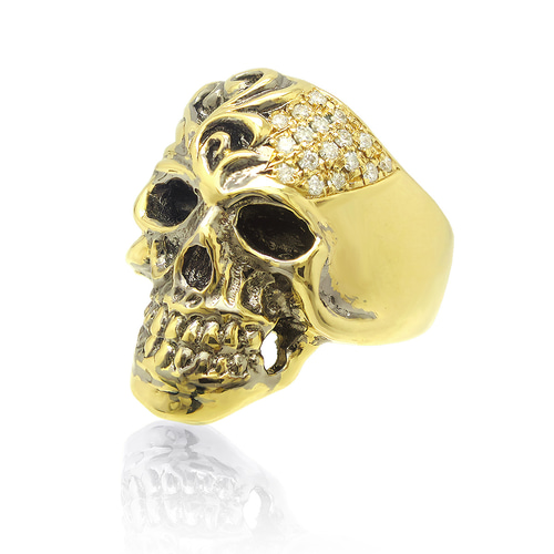 スカル モチーフ 本格造り極上品質 メンズ ジュエリー K18ゴールド