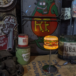 バーガーズ ランプ ハンバーガー屋 電飾看板 BURGERS スタンドランプ #アメリカンダイナー #店舗什器 #自立式 8枚目の画像