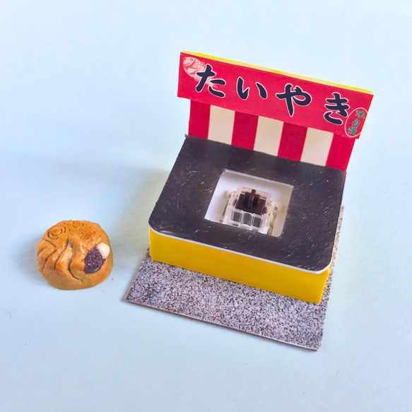 【ディスプレイ付】たい焼き（抹茶）なキーキャップ メカニカル Cherry mxスイッチ用 5枚目の画像