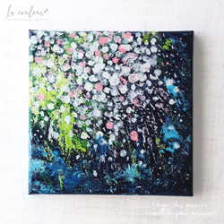 原画】月夜の桜 18cm角（S0サイズ）キャンバス 送料無料 絵画 La