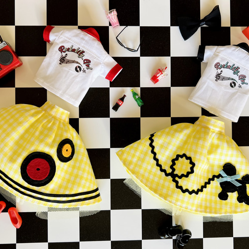 ロカビリーシャツ♪ 黒 その他人形 H's made 通販 15320559｜Creema