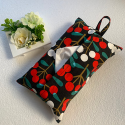 エコティッシュカバー☆マスクストッカー☆北欧風赤い実白い実☆3カラー 2枚目の画像