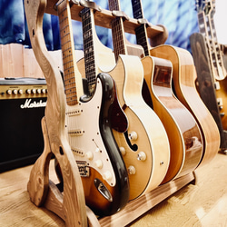 限定1台】手作り木工 木製三線スタンド （オイル仕上げ） 4丁掛け