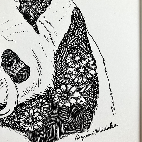 フラワーパンダのポスター しっかり額装付き◎ 春のインテリアにも♩[特集掲載] 4枚目の画像