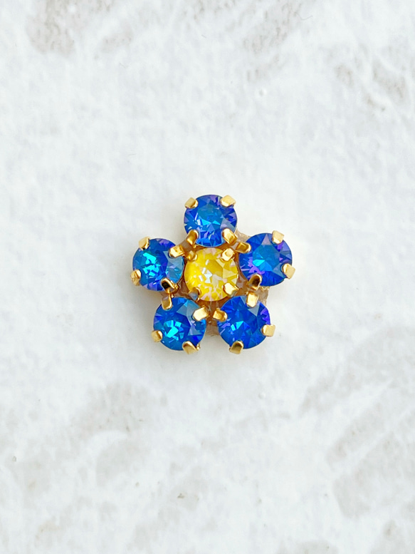 [2way] Flower Bijou Mask Clip Magnet Snap ~Royal Blue~ 第1張的照片