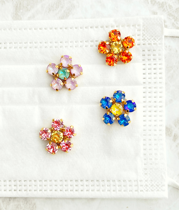 [2way] Flower Bijou Mask Clip Magnet Snap ~Royal Blue~ 第2張的照片