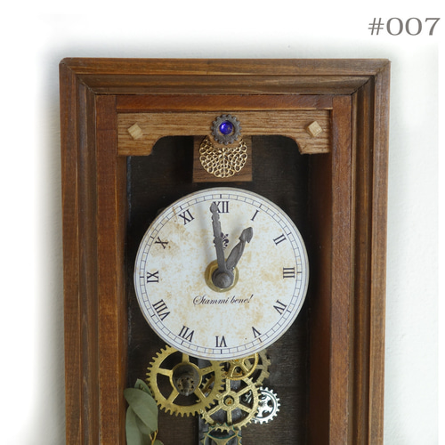 送料無料】OLD FASHIONED Ⅶ レトロな壁掛け時計 手作り品 #007