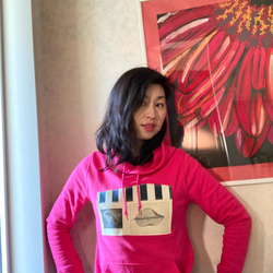 Art Sweatshirts-アートスウェットシャツーピンク 8枚目の画像