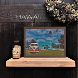 【送料無料】南国の風景☆HAWAII No.417   フレーム付 　A4サイズ 1枚目の画像