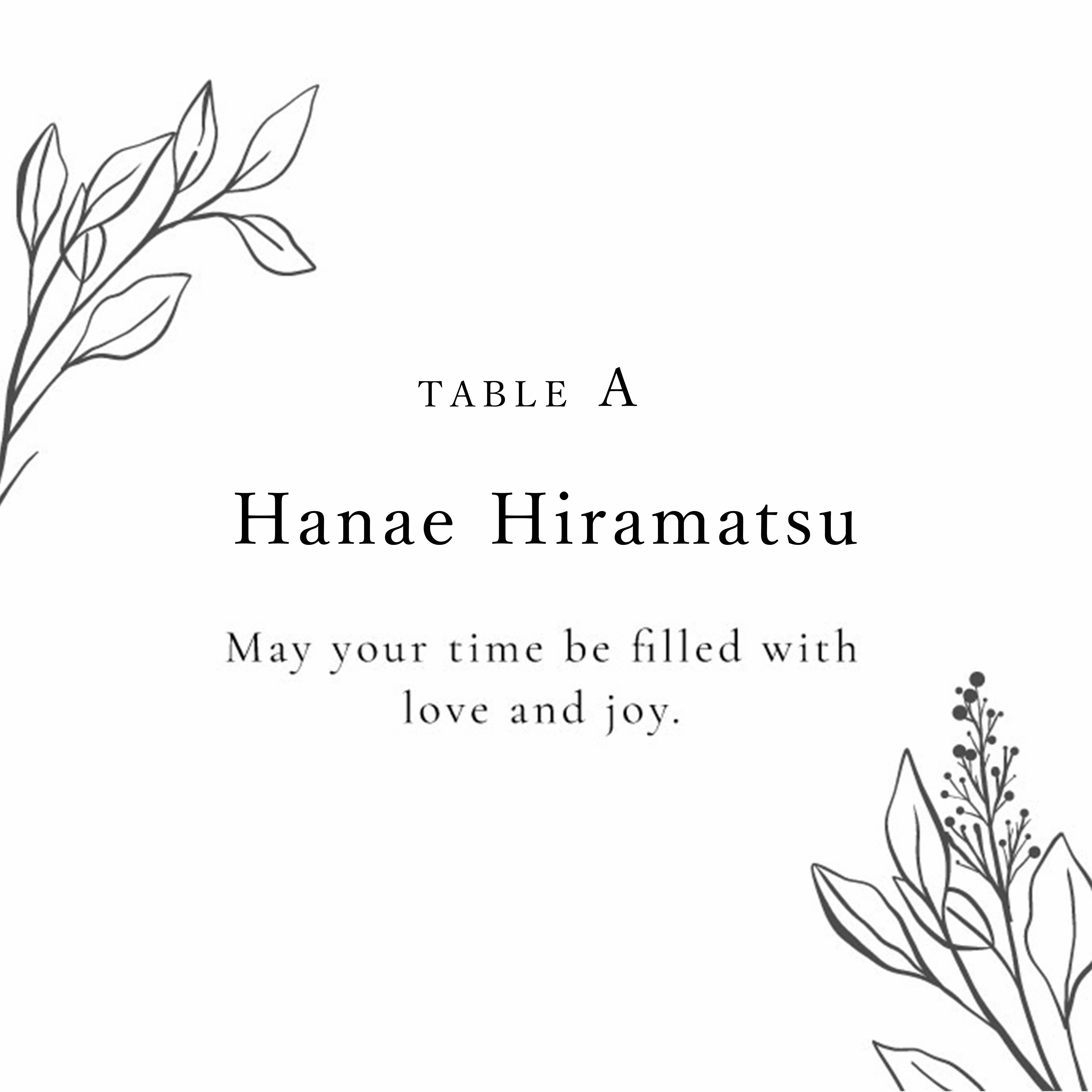 お花でエスコートカード　ドライフラワー