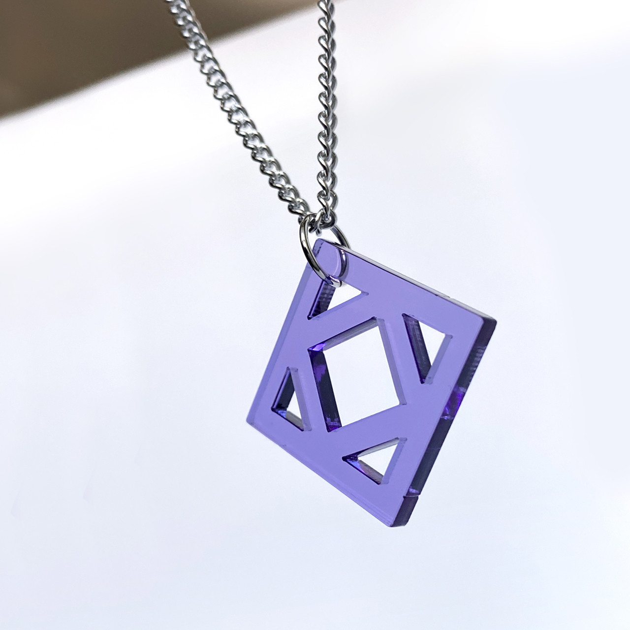 square_purple】ネックレス│アクリルアクセサリー│シンプル