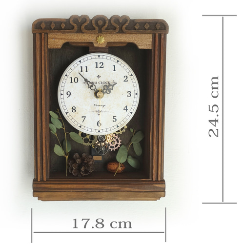 送料無料】OLD FASHIONED Ⅷ レトロな壁掛け時計 手作り品 #008