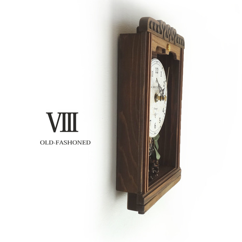 送料無料】OLD FASHIONED Ⅷ レトロな壁掛け時計 手作り品 #008