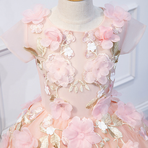 オーダーメイド可能 子供服 ピンク ロングドレス プリンセス