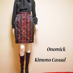 道行コートのタイトスカート Kimono Skirt WS-019/S-M 2枚目の画像