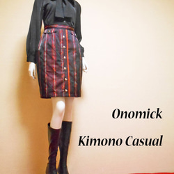 道行コートのタイトスカート Kimono Skirt WS-019/S-M 10枚目の画像