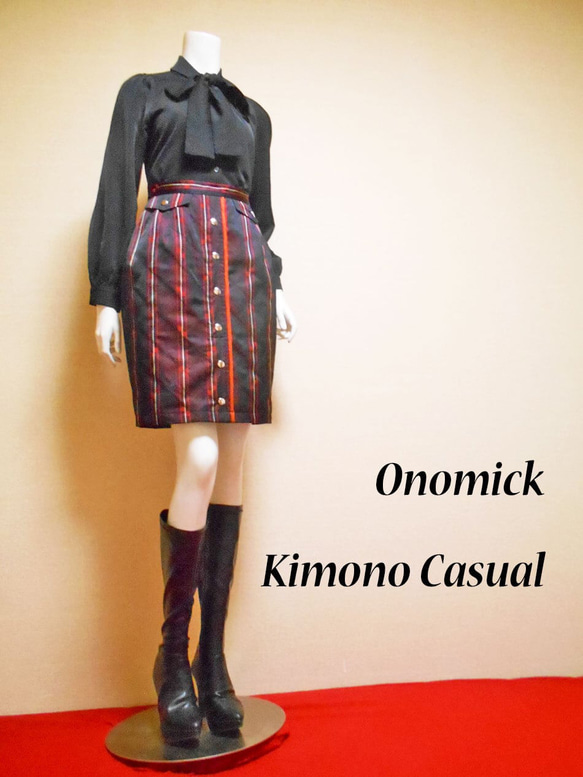 道行コートのタイトスカート Kimono Skirt WS-019/S-M 10枚目の画像
