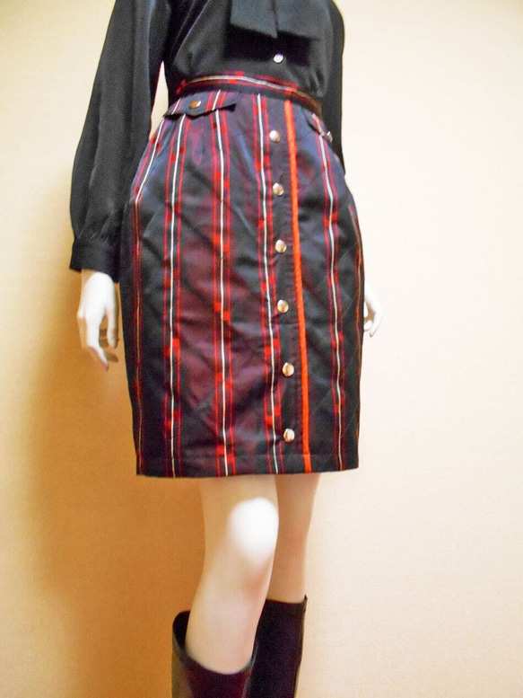 道行コートのタイトスカート Kimono Skirt WS-019/S-M 9枚目の画像