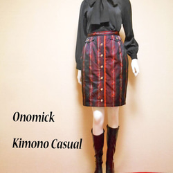 道行コートのタイトスカート Kimono Skirt WS-019/S-M 18枚目の画像