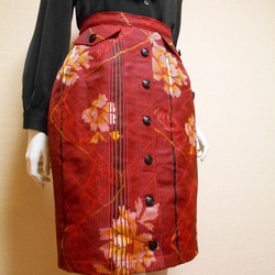 ビンテージ着物のタイトスカート Kimono Skirt WS-020/S-M 17枚目の画像