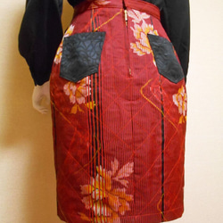 ビンテージ着物のタイトスカート Kimono Skirt WS-020/S-M 11枚目の画像
