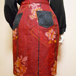 ビンテージ着物のタイトスカート Kimono Skirt WS-020/S-M 10枚目の画像