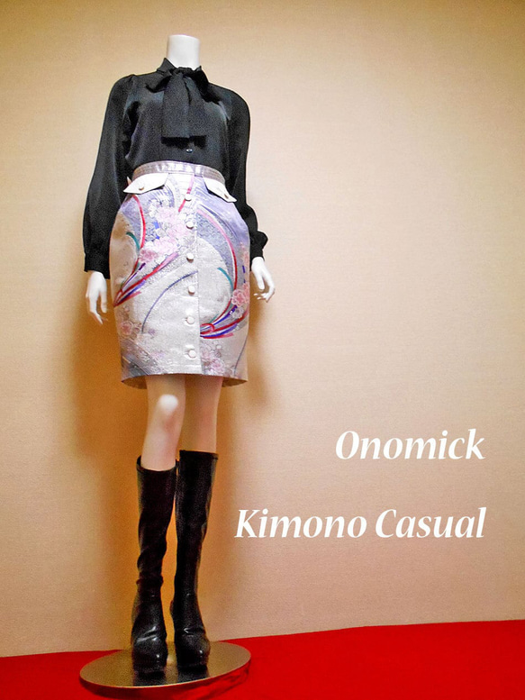 帯のタイトスカート Kimono Skirt WS-021/S-M 2枚目の画像