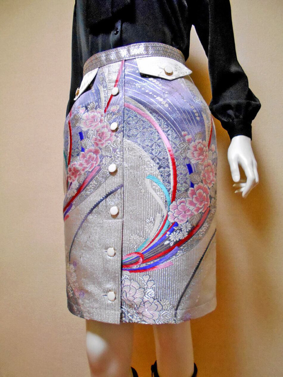 帯のタイトスカート Kimono Skirt WS-021/S-M 1枚目の画像