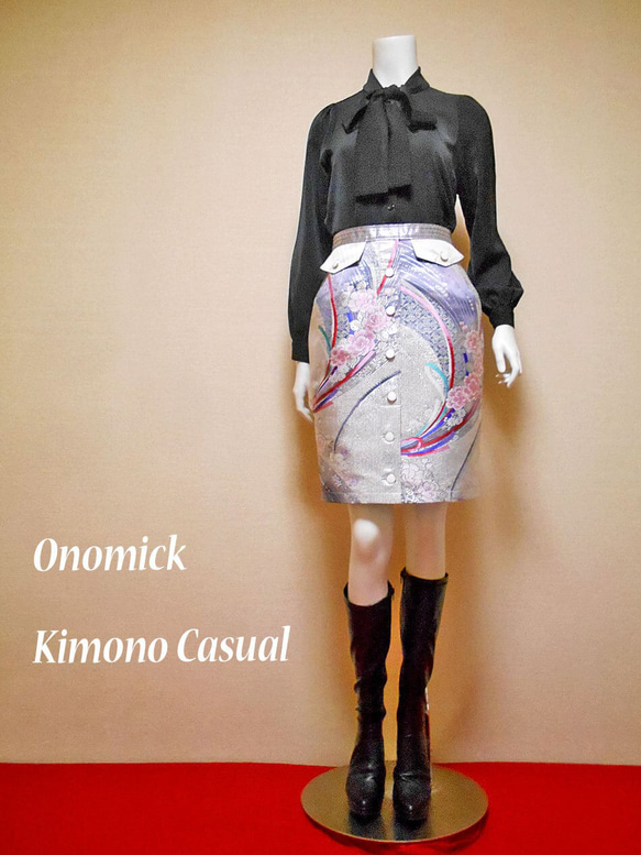 帯のタイトスカート Kimono Skirt WS-021/S-M 4枚目の画像