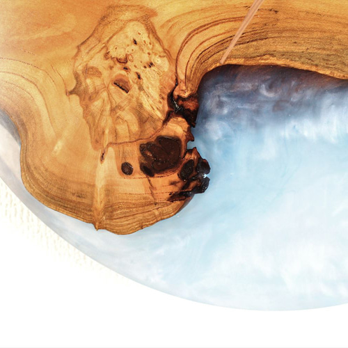 【訳あり】【記念日などに】ハンドメイド　レジンウッドフレーム【No.A1016】 ウッドレジンの掛け時計 30㎝ resin30-147 掛け時計・置き時計