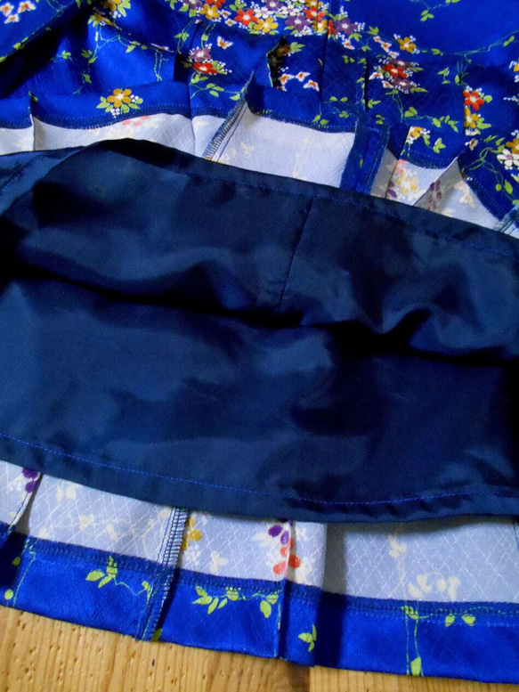 小紋着物のプリーツスカート Kimono Skirt WS-022/S-M 10枚目の画像