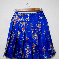 小紋着物のプリーツスカート Kimono Skirt WS-022/S-M 5枚目の画像