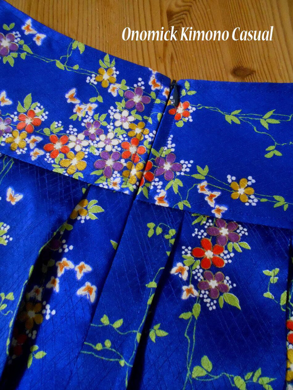 小紋着物のプリーツスカート Kimono Skirt WS-022/S-M 14枚目の画像