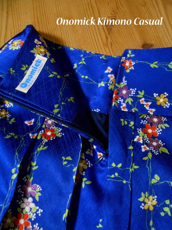 小紋着物のプリーツスカート Kimono Skirt WS-022/S-M 15枚目の画像