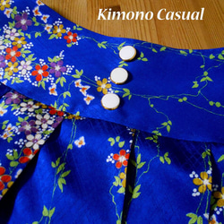 小紋着物のプリーツスカート Kimono Skirt WS-022/S-M 7枚目の画像