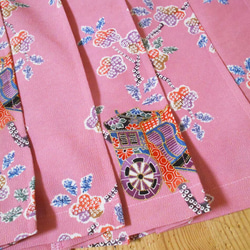 小紋着物のプリーツスカート Kimono Skirt WS-023/S-M 7枚目の画像