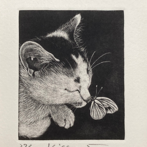 銅版画「Kiss」額付 版画 佐藤恵美 通販 15321700｜Creema(クリーマ)