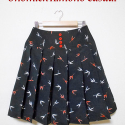 小紋着物のプリーツスカート Kimono Skirt WS-024/S 5枚目の画像